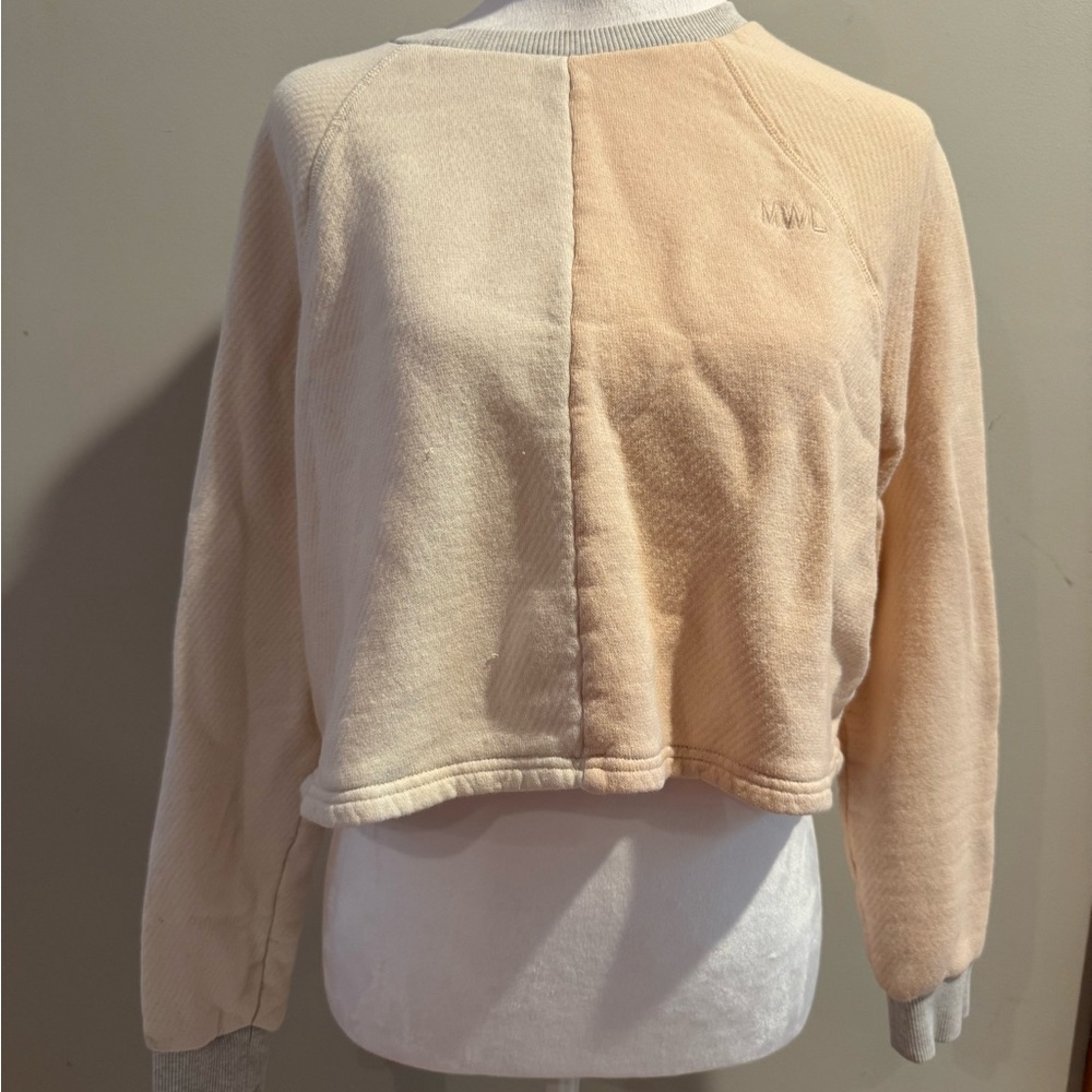 Madewell MWL Airyterry Two-Tone Crop Sweatshirt, XS